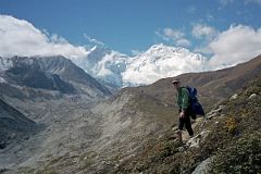 05 Jerome Ryan With Kangshung Glacier Leading To Lhotse And Everest Kangshung East Faces From Just Before Hoppo Camp